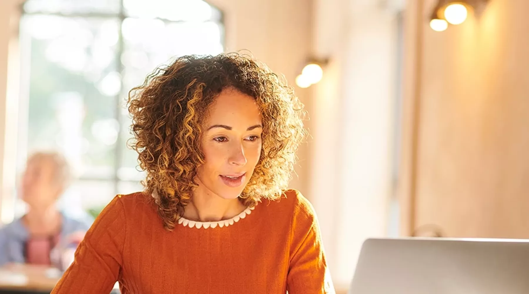 Woman using a laptop computer