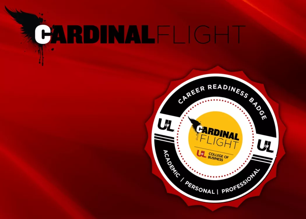 The Cardinal Flight logo above the digital Career Readiness Badge