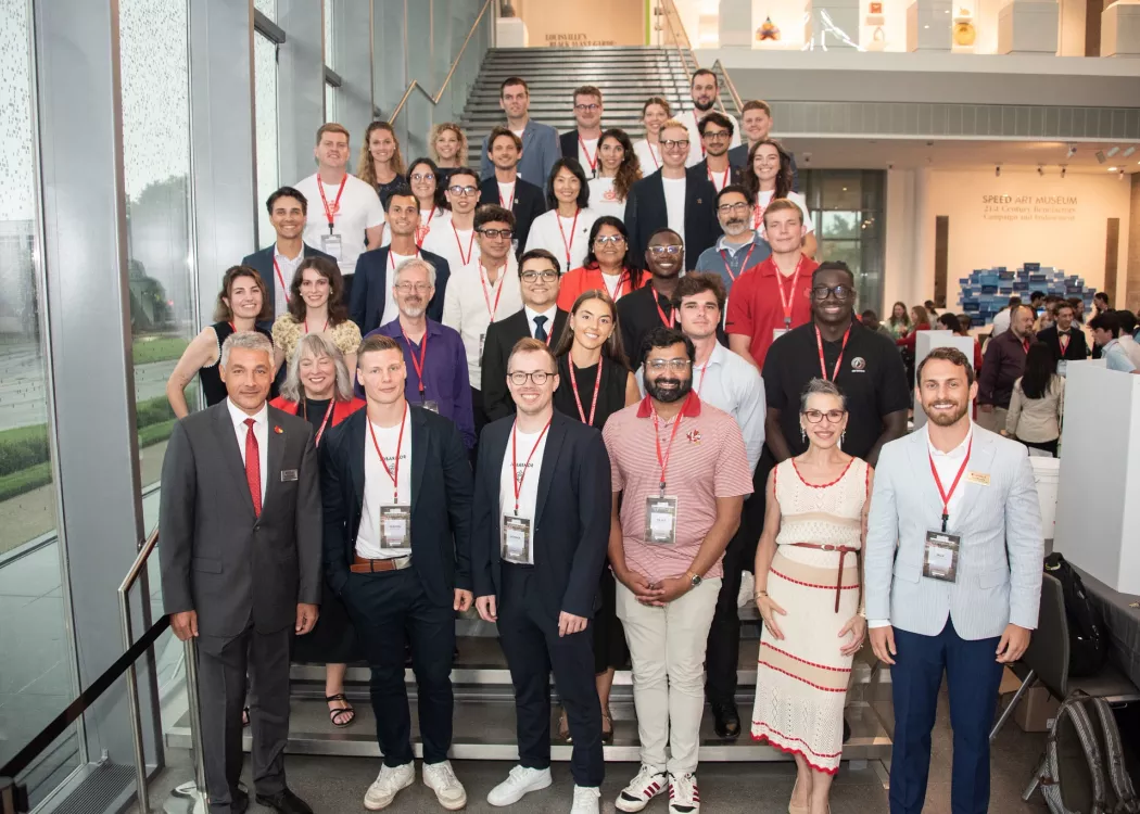 Group photo on stairs of Speed Art Museum